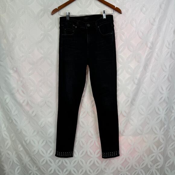 Citizens of Humanity Rocket High RIse Skinny Ankle Studded Jeans Size 25 - Picture 7 of 16